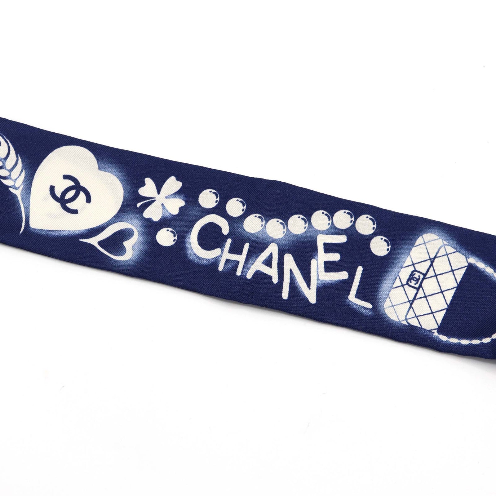 CHANEL シャネル ツイリー スカーフ シルク100 ブルー レディース
