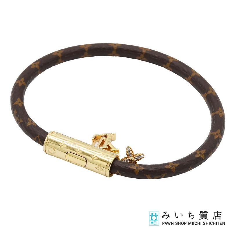 LOUIS VUITTON LV ルイヴィトン ブレスレット M1035F 17cm LVプッシュ モノグラム  アクセサリー 箱有 M4136