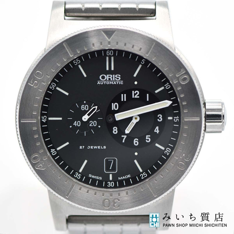 稼働 腕時計 ORIS オリス ダイバーズ レギュレーター 635-7514 27石 自動巻き 黒色文字盤 箱有 H9160