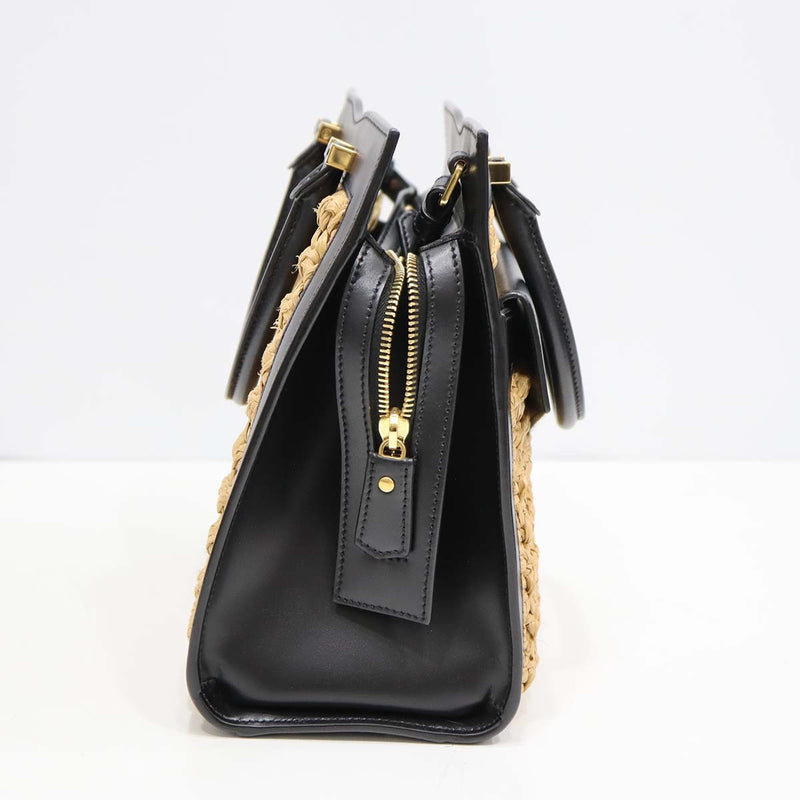 Saint Laurent サンローラン アップタウン スモール ラフィア×カーフレザー 2WAY ハンドバッグ ショルダー 袋あり H20314