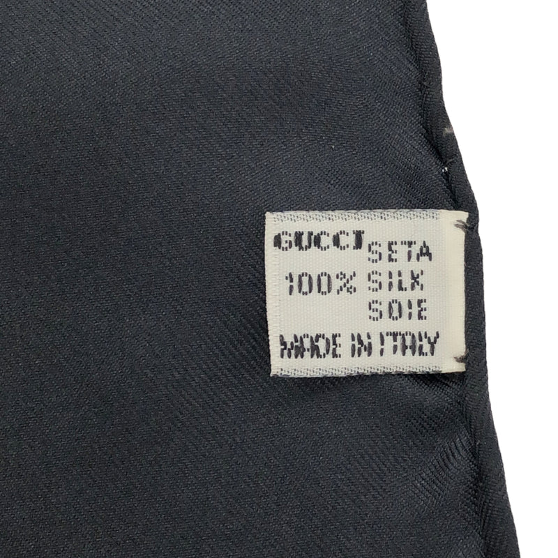 GUCCI グッチ スカーフ シルク100％ 花柄 バスケット柄 ブラック 服飾小物 ok1271