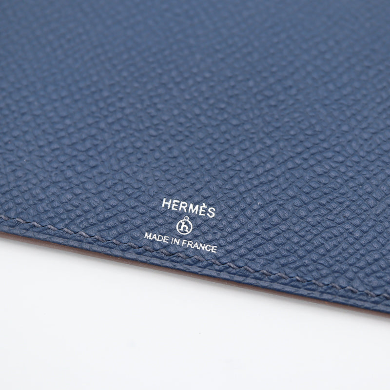 HERMES エルメス プティ アッシュ カードホルダー カードケース カバ かば パスケース 青系 箱有 H20086