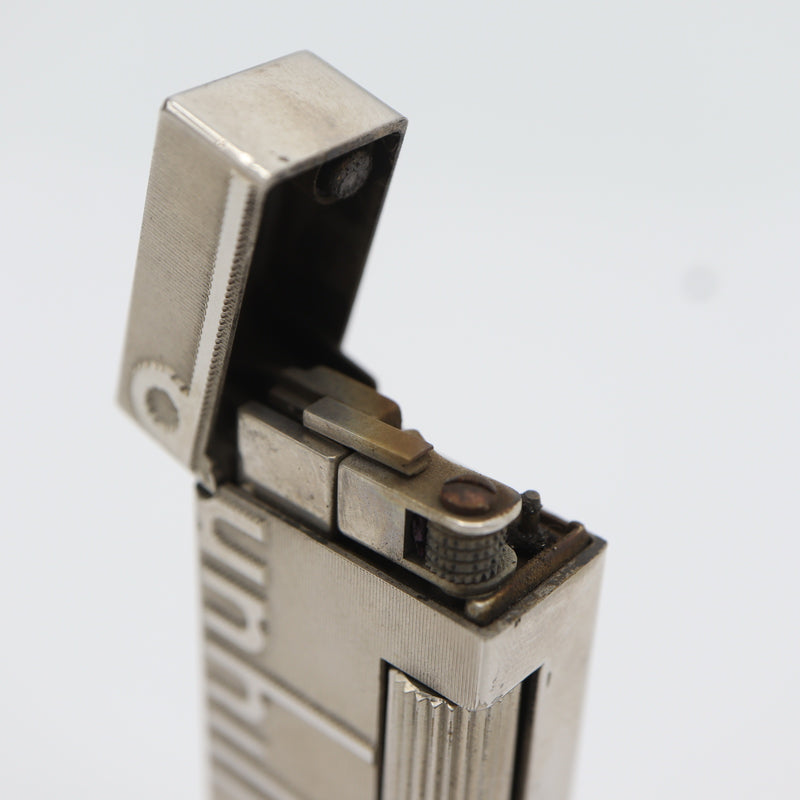 Dunhill ダンヒル ガスライター ロゴ ローラー式 喫煙具 シルバーカラー 着火未確認 eco1727