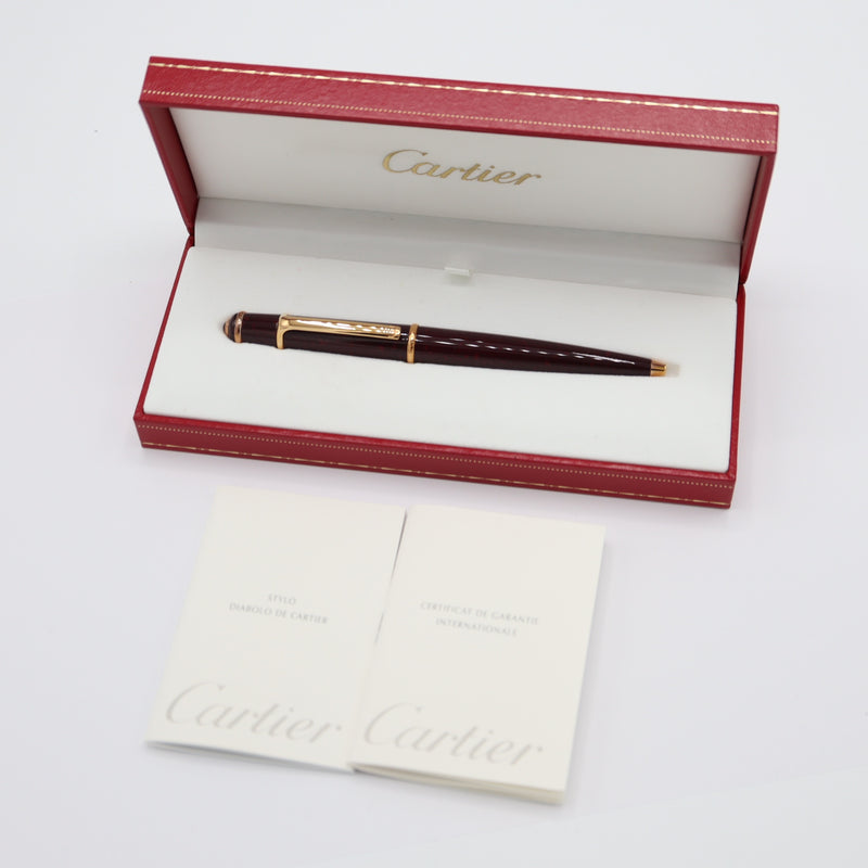 Cartier ディアボロドゥカルティエ ボールペン 筆記用具 文房具 筆記確認済 ケース有 ok1127