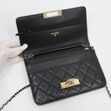 CHANEL シャネル マトラッセ ココロック チェーンウォレット ショルダー ラムスキン 22番代 鞄 ブラック 箱・袋・ギャラ 26k894-9