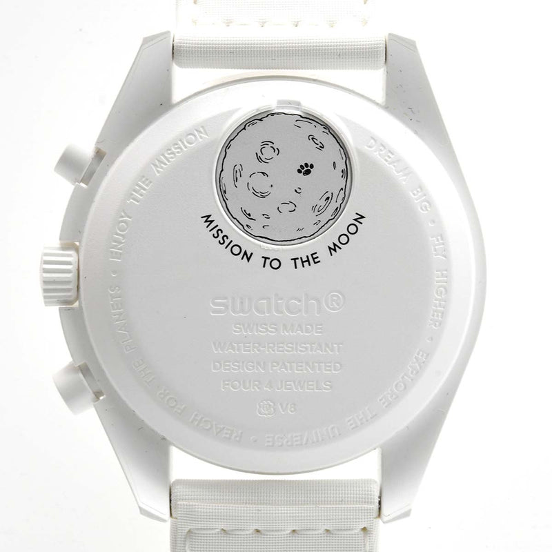 稼働 腕時計 OMEGA×swatch スヌーピー ミッショントゥザムーンフェイズ SO33W700 クォーツ 箱保取説あり 25k639-7