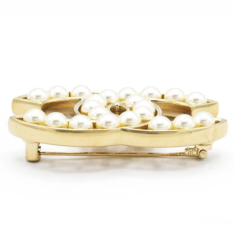 CHANEL シャネル ブローチ ココマーク フェイクパール A64978 30.7g アクセサリー 箱有 yo1365