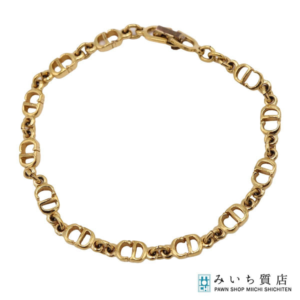 Christian Dior クリスチャンディオール ブレスレット CDロゴ ゴールドカラー アクセサリー レディース eco286