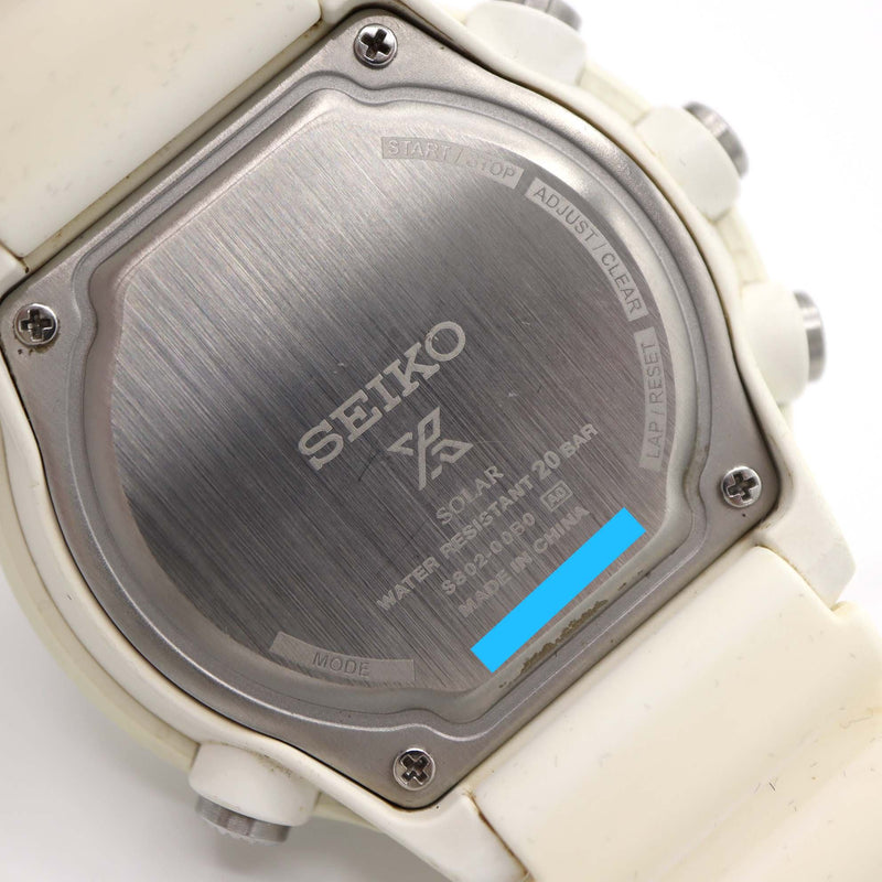 腕時計 稼働 SEIKO セイコー プロスペックス S802-00B0 ソーラー デジタル ホワイトベゼル H7518
