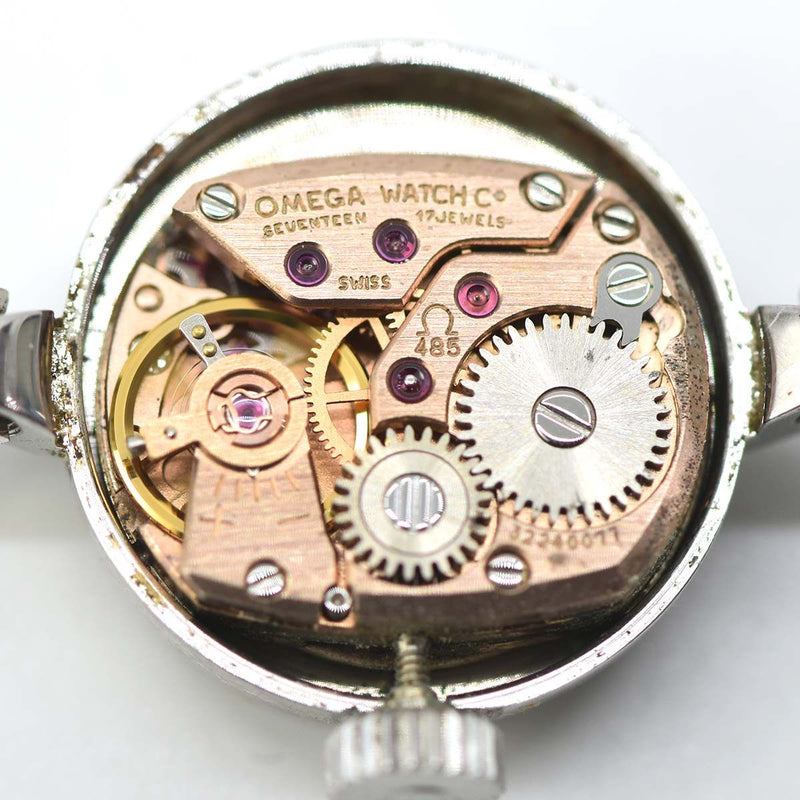 腕時計 稼働 OMEGA オメガ デビル カットガラス 手巻き 511.288 cal.485 17石 レディース ベルト社外品 H1675
