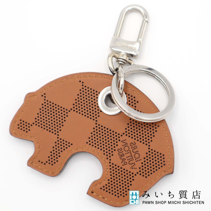 LOUIS VUITTON ルイ ヴィトン LV MP1320 チャーム 熊 くま サマーメロディ ダミエ パンチング キーホルダー H1649