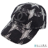 CHANEL シャネル ツイード キャップ 帽子 ココマーク ブラック 服飾小物 26k377-1
