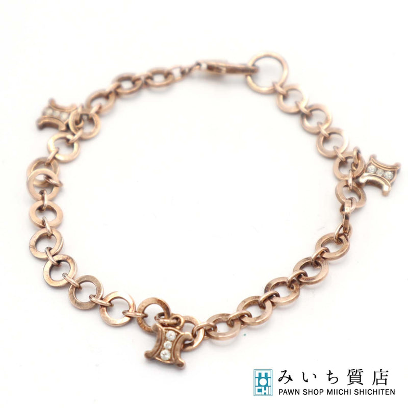 CELINE セリーヌ ブレス マカダム ラインストーン アクセサリー SV シルバー 約6.7g レディース 箱有 H14873