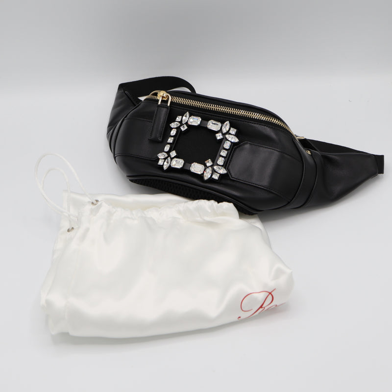 ROGER VIVIER ロジェヴィヴィエ ウエストポーチ ラインストーン ブラック 鞄 M4415