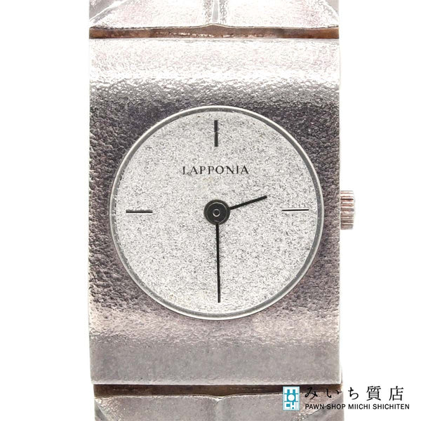 腕時計 稼働 Lapponia ラポーニア ISTRAL クォーツ シルバー 白色文字盤 925 2025.9電池交換済 25k739-6