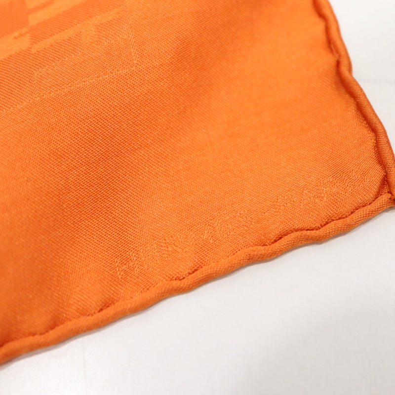 HERMES エルメス カレ40 スカーフ ハンカチ H柄 オレンジ シルク100 服飾小物 箱有 ok1270