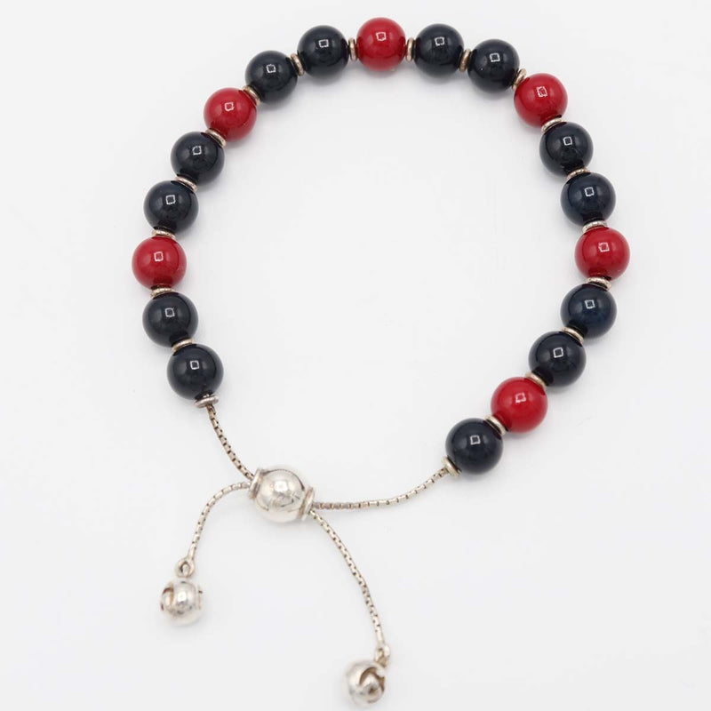 GUCCI グッチ ブレスレット ブレス 数珠 16 Ag925 シルバー 赤×黒 アクセサリー M3737