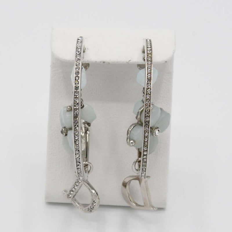 Christian Dior ディオール ピアス フラワー ラインストーン 約13.7g アクセサリー 箱袋 H1789