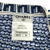 CHANEL シャネル P47987K06156 ノースリーブ ワンピース 34サイズ トップス ブルー×ホワイト レディース ok1890