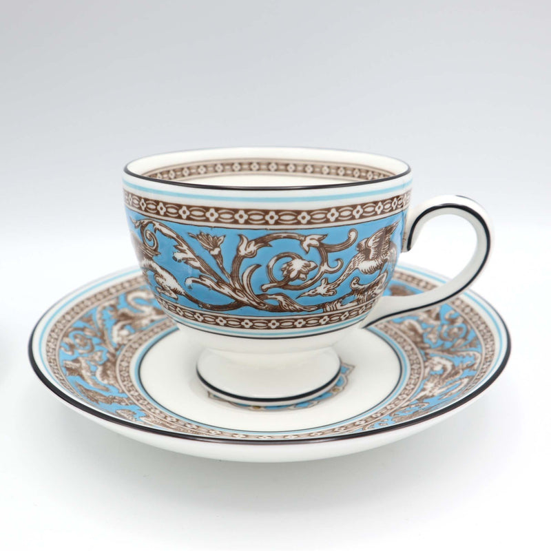 WEDGWOOD ウェッジウッド カップ&ソーサー 5客セット フロレンティーン ターコイズカラー 食器 洋食器 H18976
