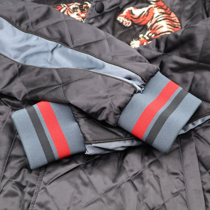 VALENTINO ヴァレンティノ ジャケット サイズ48 スタジャン キルティング 虎 ネイビー アウター 服 25s179-6