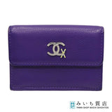 CHANEL シャネル 財布 三つ折り 28番代 パープル ココマーク H18326