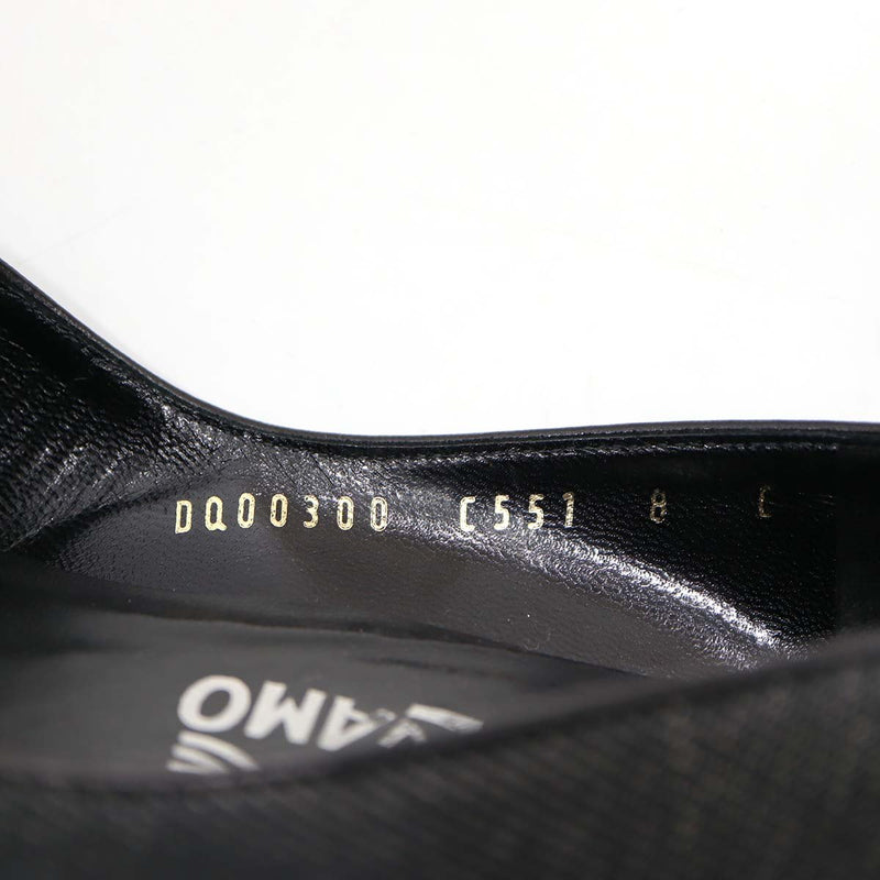 Salvatore Ferragamo フェラガモ ポインテッドトゥ ブラックデニム パンプス DQ00300 C551 靴 サイズ8C 25.5cm 箱有 H12688-6