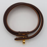 HERMES エルメス ブレスレット ミニ・ケリー ドゥブルトゥール ケリーブレス T3 U刻印 ブラウン系 ゴールドカラー アクセサリー 箱袋 H18669