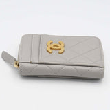 CHANEL シャネル コインケース カードケース キャビアスキン グレー 財布 H20694