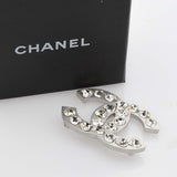 CHANEL シャネル ブローチ ココマーク ラインストーン シルバーカラー 約13g アクセサリー 箱 H25526