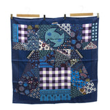 HERMES エルメス スカーフ カレ90 a honore シルク100％ ブルー系 紫系 ok705