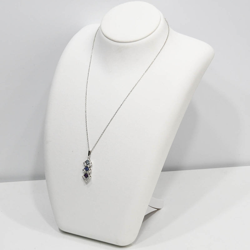 仕上済 MIKIMOTO ミキモト ネックレス トルマリン 0.97ct pt900 WGK14 D0.35 約5.8g ジュエリー 24k156-5