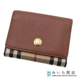 BURBERRY バーバリー 財布 三つ折り ノバチェック ブラウン レディース H12168