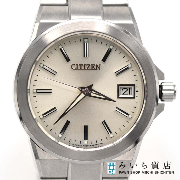 腕時計 稼働 CITIZEN シチズン The CITIZEN ザ・シチズン A660-T003176 クォーツ シルバー色文字盤 ベルト社外品 H7255