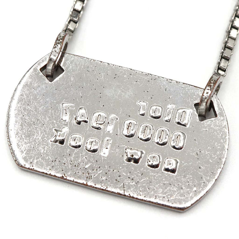 Christian Dior ディオール ネックレス プレート ドッグタグ シルバーカラー 約9.5g アクセサリー H1685
