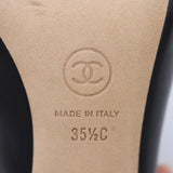 CHANEL シャネル ヒール サンダル ココマーク パール サイズ35 1/2 C 約22.5cm 靴 ブラック 袋有 k1243