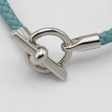HERMES エルメス ブレスレット グレナン シルバーカラー 水色系 アクセサリー 箱 袋 J277