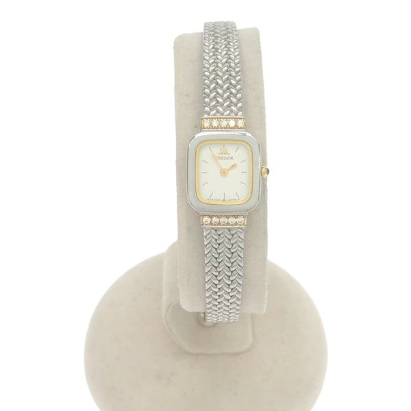 腕時計 稼働 SEIKO セイコー CREDOR クレドール 1E70-5130 クォーツ SS×18KT 白色文字盤 2025.6電池交換済 H1579