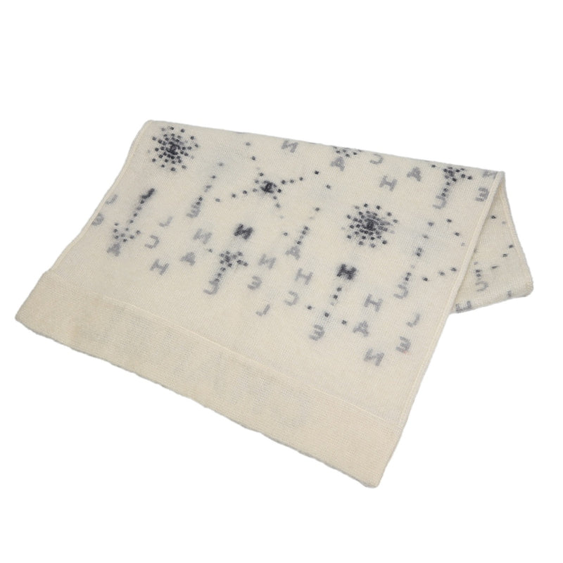 CHANEL シャネル モヘア ストール ロゴ マフラー ホワイト系 服飾小物 k1303