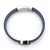 TOD'S トッズ Tタイムレス ブレスレット ブルー メンズ 17cm アクセサリー 箱有 ok994