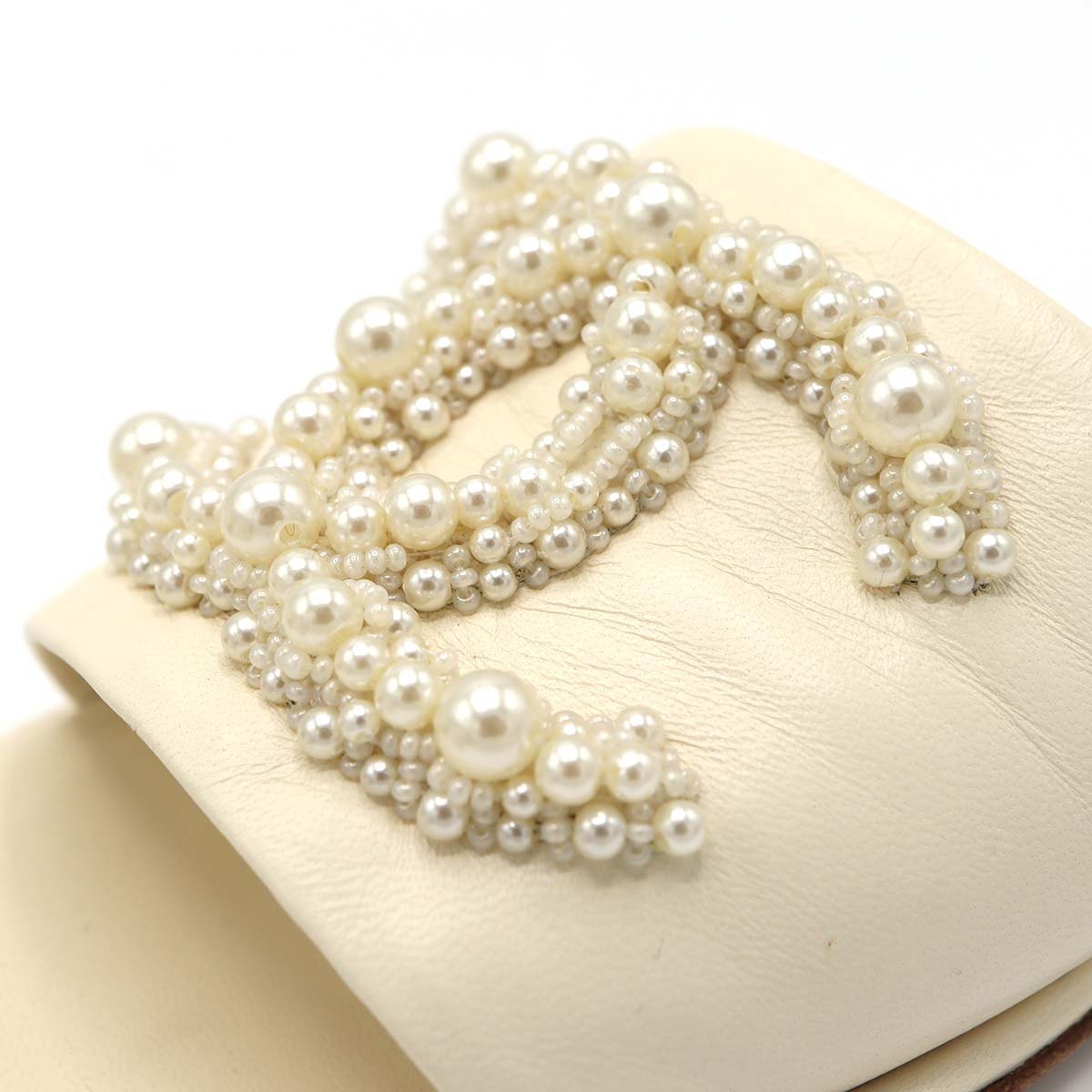 CHANEL シャネル フェイクパール フラット スリッパ サンダル ミュール