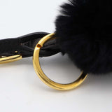 PRADA プラダ ファーチャーム 尻尾 しっぽ ボーダー ピンク×ブラック バッグチャーム キーホルダー ok1834