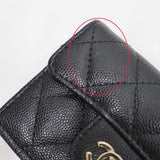 CHANEL シャネル ウォレット 三つ折り財布 ココマーク マトラッセ キャビアスキン 31番台 財布 ブラック eco2238