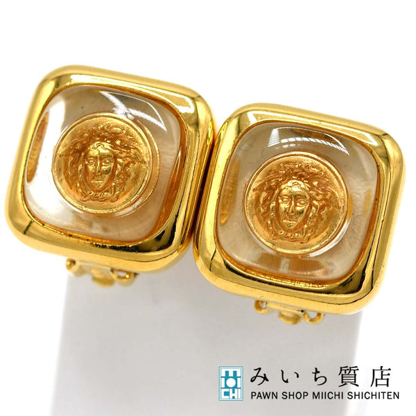 VERSACE ヴェルサーチ イヤリング メデューサ スクエア型 約10.7g ゴールドカラー アクセサリー H10163