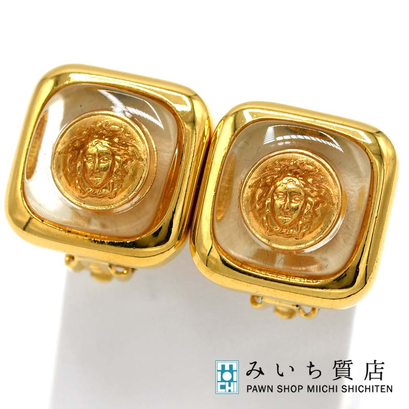 VERSACE ヴェルサーチ イヤリング メデューサ スクエア型 約10.7g ゴールドカラー アクセサリー H10163