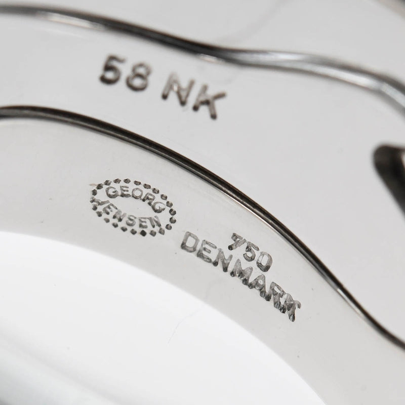 仕上済 GEORG JENSEN ジョージジェンセン フュージョンリング 指輪 #58 750 ダイヤ サファイア 約17.5~18号 約19g ジュエリー eco357