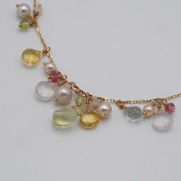 Ponte Vecchio ポンテヴェキオ ネックレス 伊勢丹限定 約4.1g K18 ピンクゴールド マルチカラー アクセサリー K39