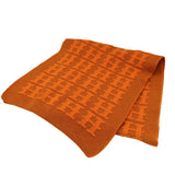 HERMES エルメス マフラー オレンジ カシミヤ100％ H柄 総柄 服飾小物 ok1193