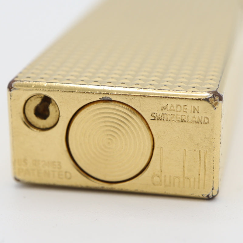 dunhill ダンヒル ガスライター スクエア型 ゴールドカラー 喫煙具 着火未確認 ケース有 M990