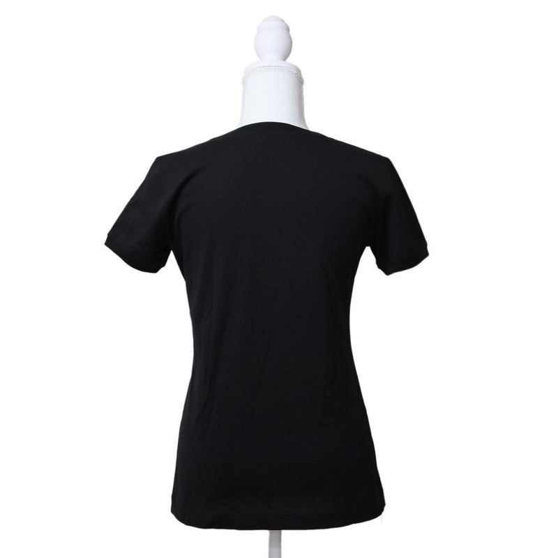 DOLCE&GABBANA ドルチェ&ガッバーナ ドルガバ スパンコール バラ 薔薇 半袖 Tシャツ レディース サイズ40 ブラック 25k167-77